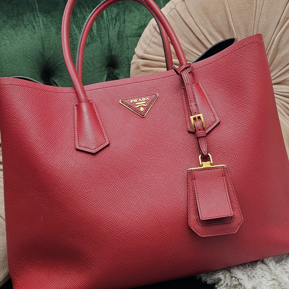 PRADA Medium Saffiano Cuir Double Bag